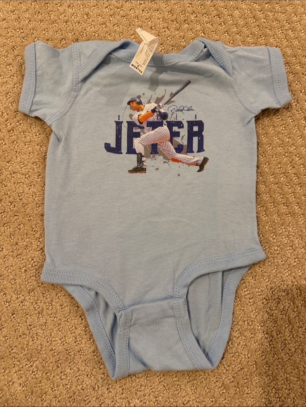 Rabbit Skins Light Blue Derek Jeter Graphic Bodysuit